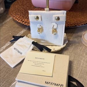 MAYAMAR Gold Beaded Drop Earrings